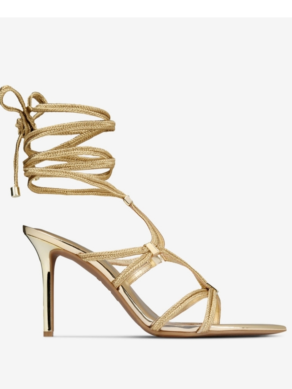 I.N.C. NEW Gold Metallic Lace-Up Strappy High Heel Sandals Sz 10